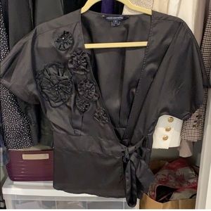 French Connection Silk Wrap Top Sz 2